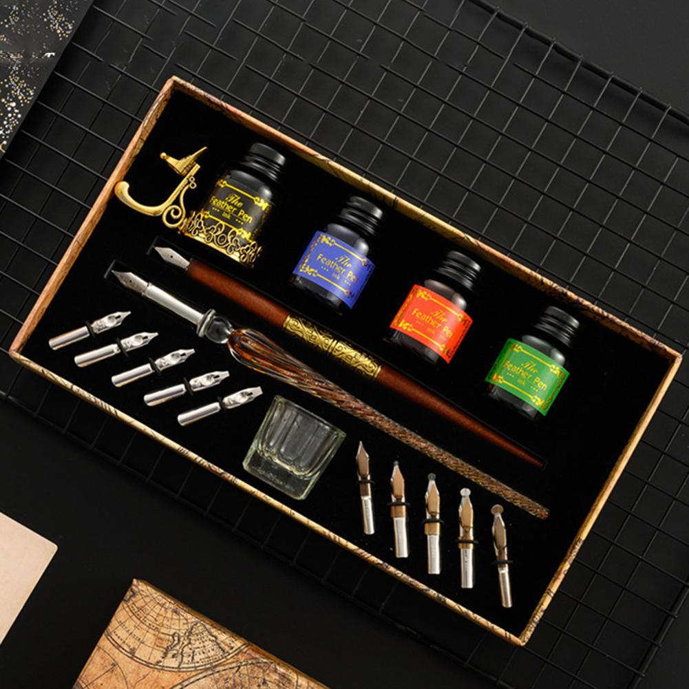 Glass Dip Pen Calligraphy Ink Set - Unique Dip Pen Sets Fountain Set