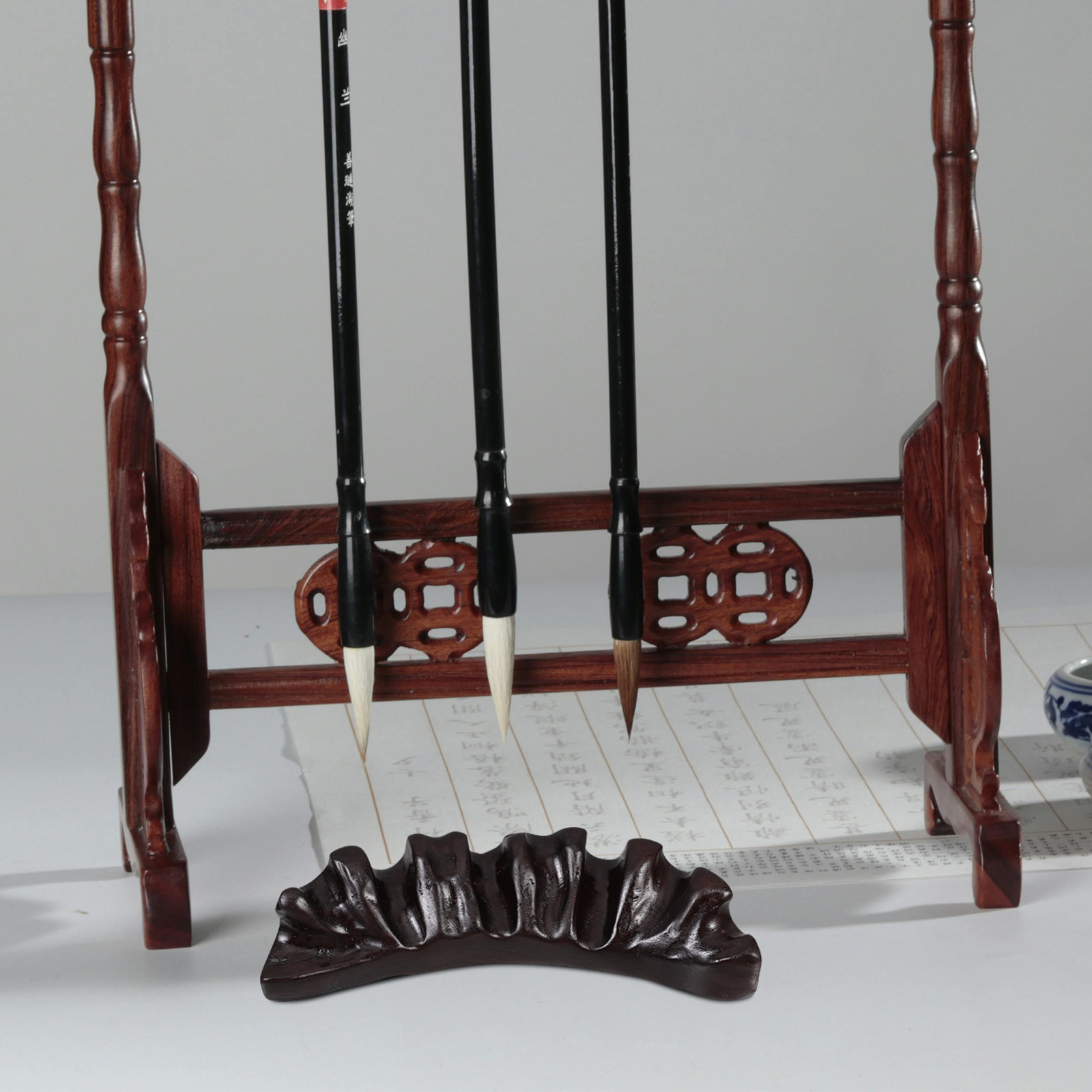 Vintage Wooden Calligraphy Bru - огляд і ціна Wooden Fountain Pen Desk Stand Holder