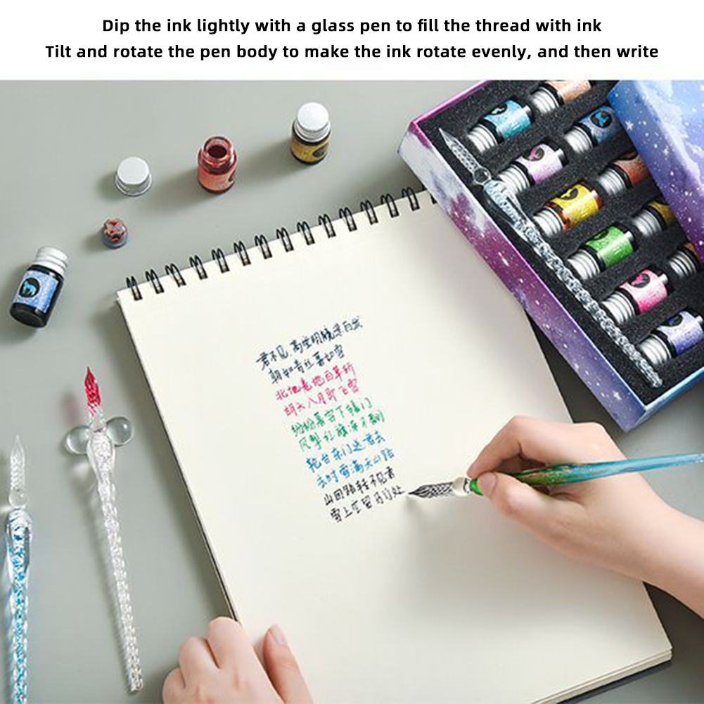 Calligraphy Glass Dip Pen Ink  - огляд і ціна Glass Dip Pen Calligraphy Ink Set