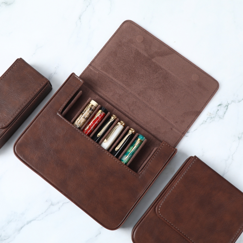 Luxury PU Leather Fountain Pen - огляд і ціна Leather Fountain Pen Case 3 Slots Pouch