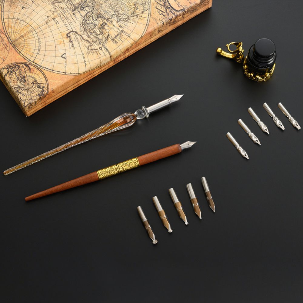 Modern Glass Dip Pen Set Starr - огляд і ціна Glass Dip Pen Calligraphy Ink Set