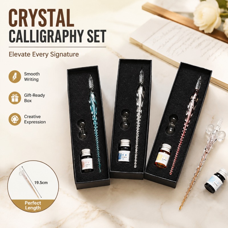 Crystal Glass Dipping Pen Set  - огляд і ціна Glass Dip Pen Calligraphy Ink Set