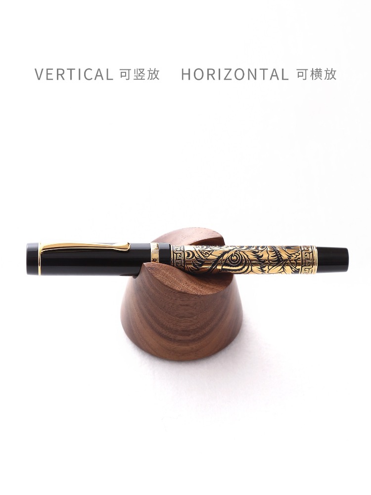 Walnut Wood Pen Holder Stand f - огляд і ціна Wooden Fountain Pen Desk Stand Holder
