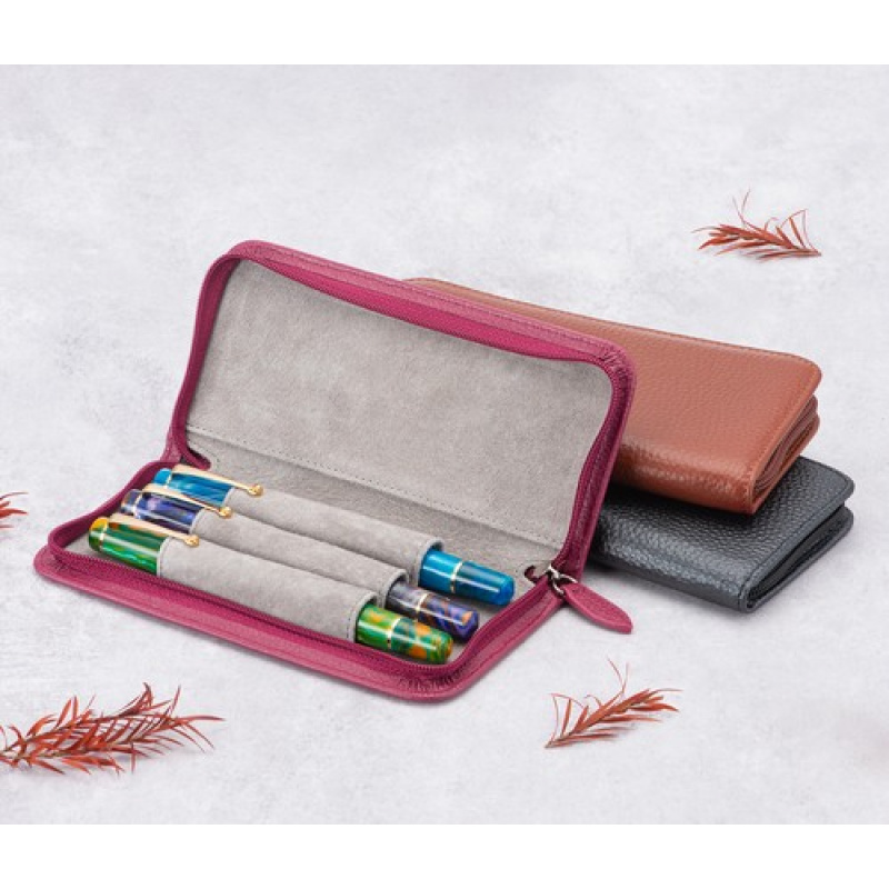 A+ 3 Slots Real Leather Founta - огляд і ціна Leather Fountain Pen Case 3 Slots Pouch
