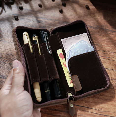 Crazy Horse Genuine Leather Pe - огляд і ціна Leather Fountain Pen Case 3 Slots Pouch