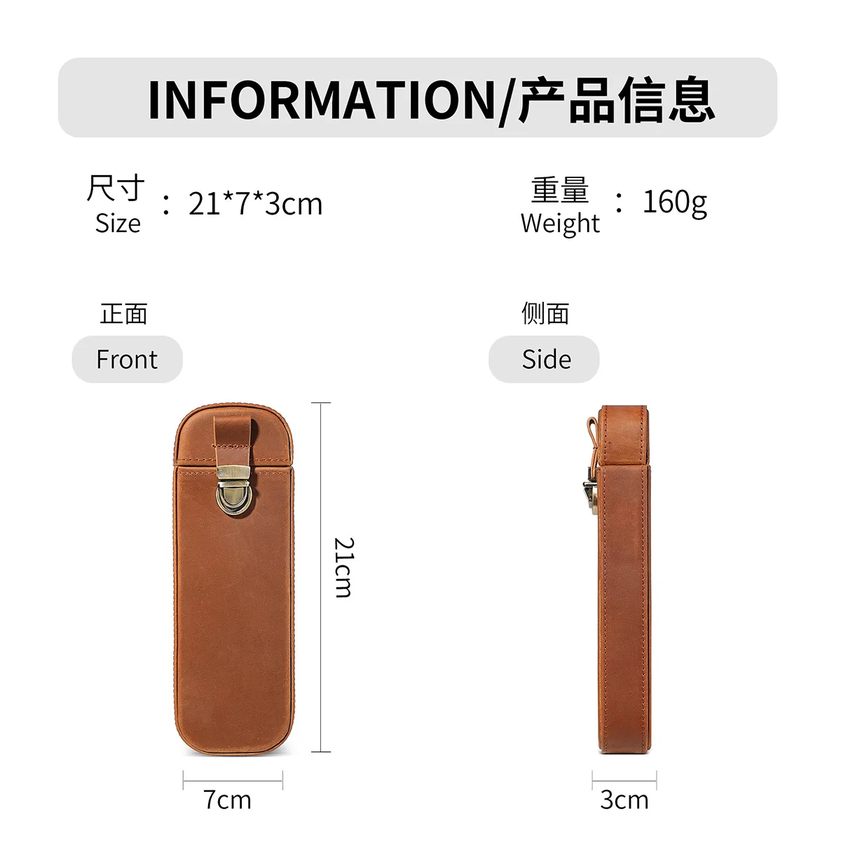 Full Grain Crazy Horse Leather - огляд і ціна Leather Fountain Pen Case 3 Slots Pouch