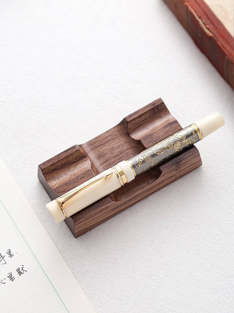 Walnut Wood Pen Holder Stand f - огляд і ціна Wooden Fountain Pen Desk Stand Holder