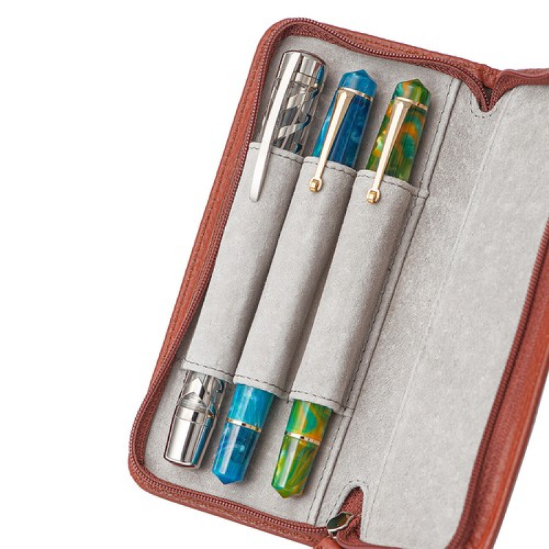 A+ 3 Slots Real Leather Founta - огляд і ціна Leather Fountain Pen Case 3 Slots Pouch
