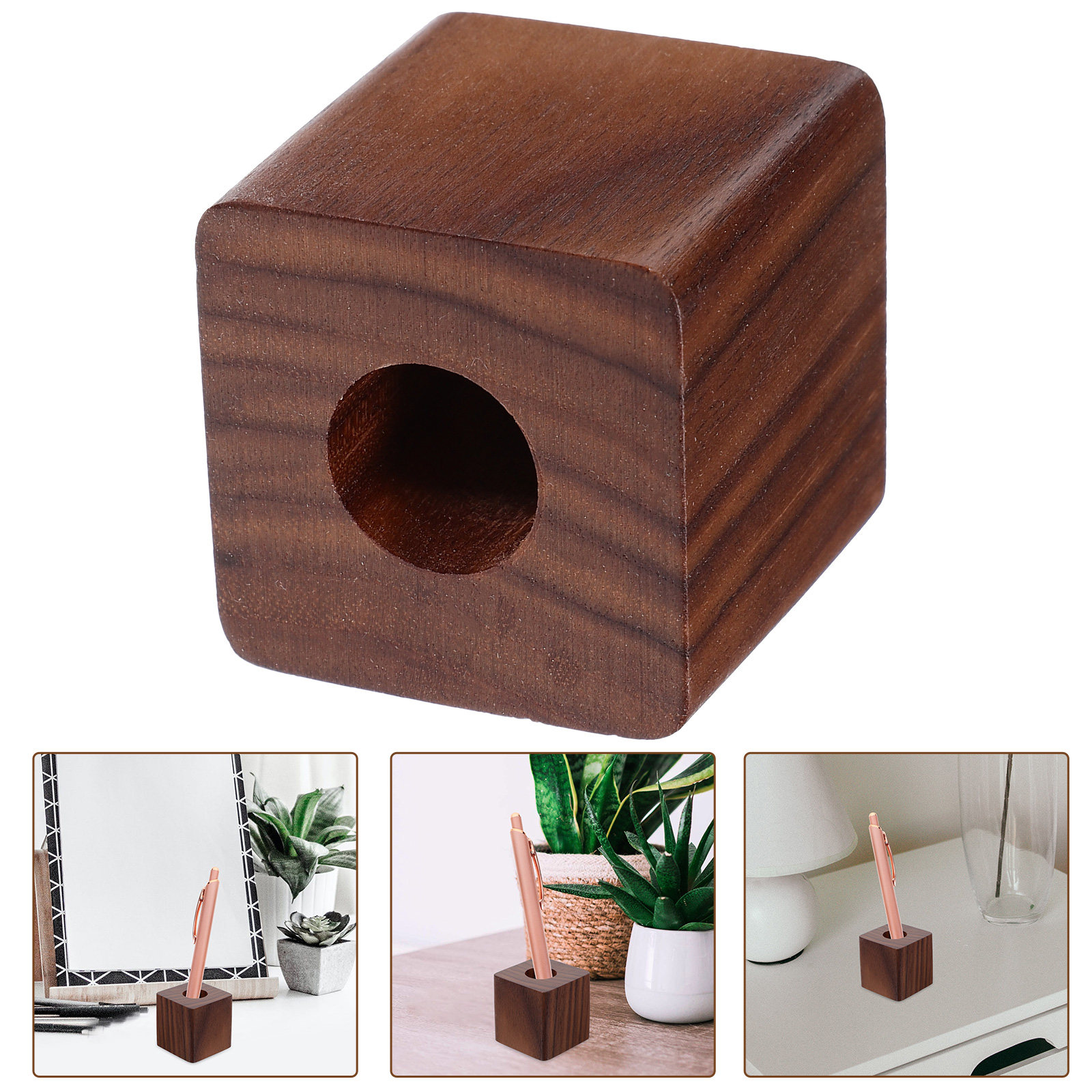 Walnut Wood Pen Stand Holder f - огляд і ціна Wooden Fountain Pen Desk Stand Holder